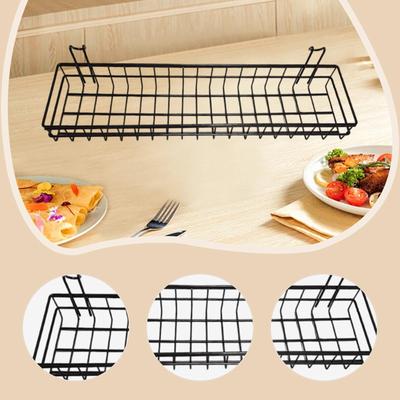 Metal Wire Grid Hanging Storage Basket Organizer Holder Rack for Kitchen Garage Office Craft Supplies
