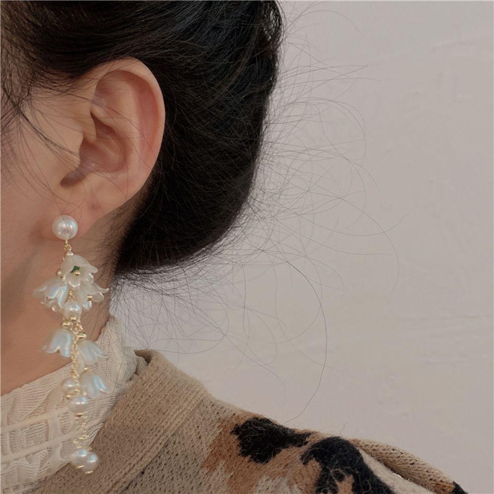 Gift Lovely Cute Sweet Flower Pearl Earrings Female Earrings Dangle Earrings Korean Style Ear Drop