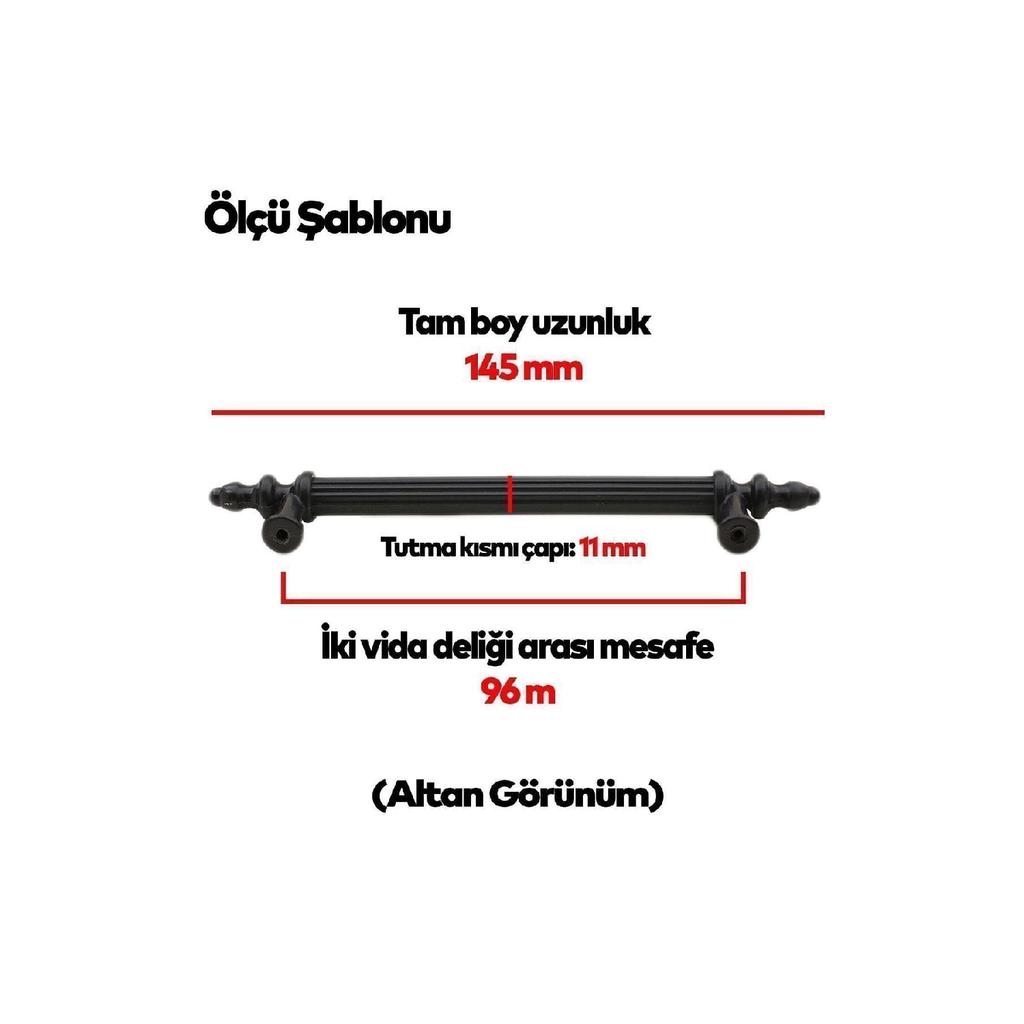 Polavit 96 Mm (hard Plastic) Black Furniture Drawer Kitchen Cupboard Cabinet Handle Handle Handles 10 Pcs