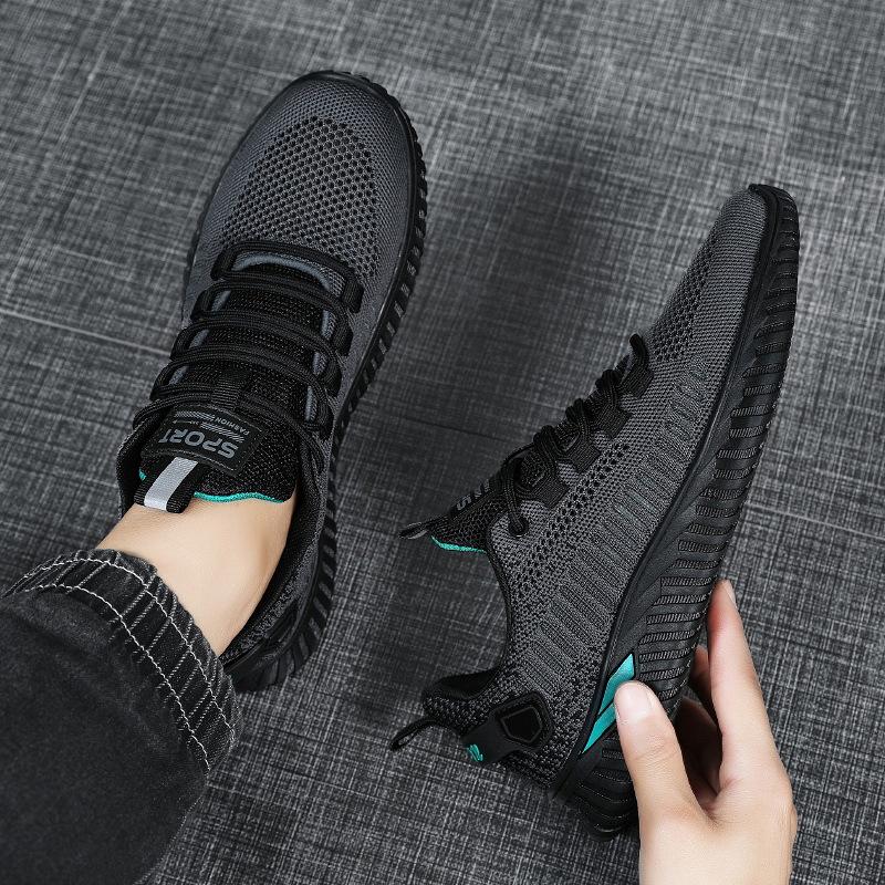 Four Seasons Flying Weaving Men's Shoes Men's Outer Mesh Shoes Outdoor Breathable Sports and Leisure Shoes