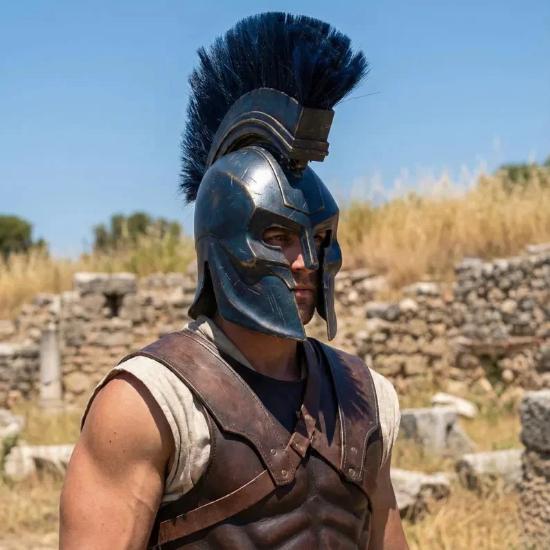 Oud-Griekse Agamemnon Helm – Stalen Trojaanse Oorlog Krijger Pantser, Handgemaakte Odyssey Film Cosplay Helm