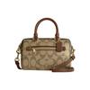 Rowan Artificial Leather Boston Bag Handbag Mini Women's Gold & Khaki C9947-IME74