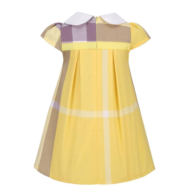 2024 New Style Summer Kids Clothes Baby Girls Plaid Dresses  Party Costume Vestidos Bow Cotton Kids Clothes 2-7 Years