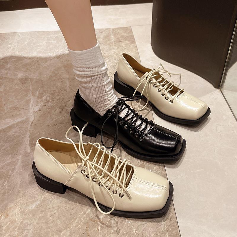 Fashion 2025 Women's Soft Leather High Heel Pumps Girls Fashion Style Hollow Lace-up Shoes Shallow Mouth Female Sandals Plus Size Shoes