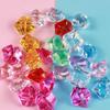 Trendy Simulation Transparent Colored Ice Cube Phone Case Keychain with Crushed Ice DIY Micro Landscape Decor