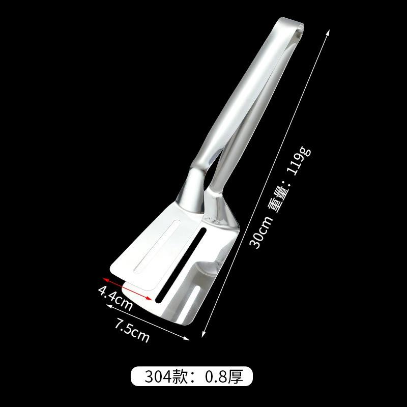 Stainless Steel Steak Tongs Clip Multifunctional BBQ Tongs Frying Fish Spatula Bread Frying Shovel Clip Household Kitchen Tool
