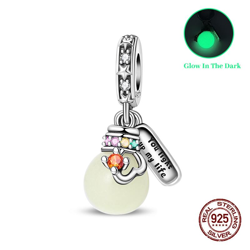 Classic Copper Beads Luminous Firefly Star Chameleon Charms Pendants Fit Original Bracelet Diy Jewelry For Woman