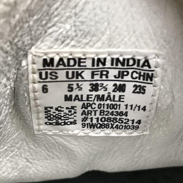 adidas Stan Smith Leather Sneakers 24 US6 White Green Low cut(USED)