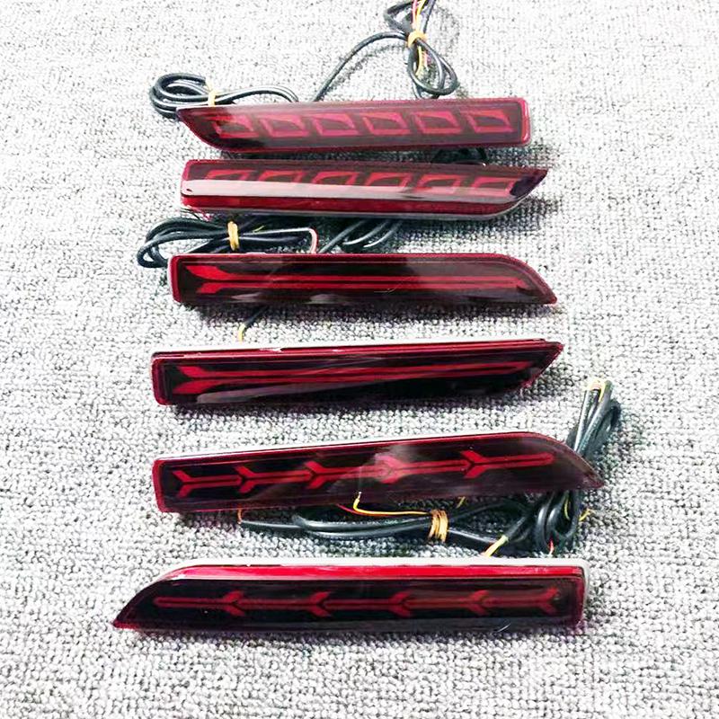 Pair Dynamic LED Rear Bumper Reflector Light Car Driving Brake Fog Trim Molding Tail Lamp For Nissan Patrol