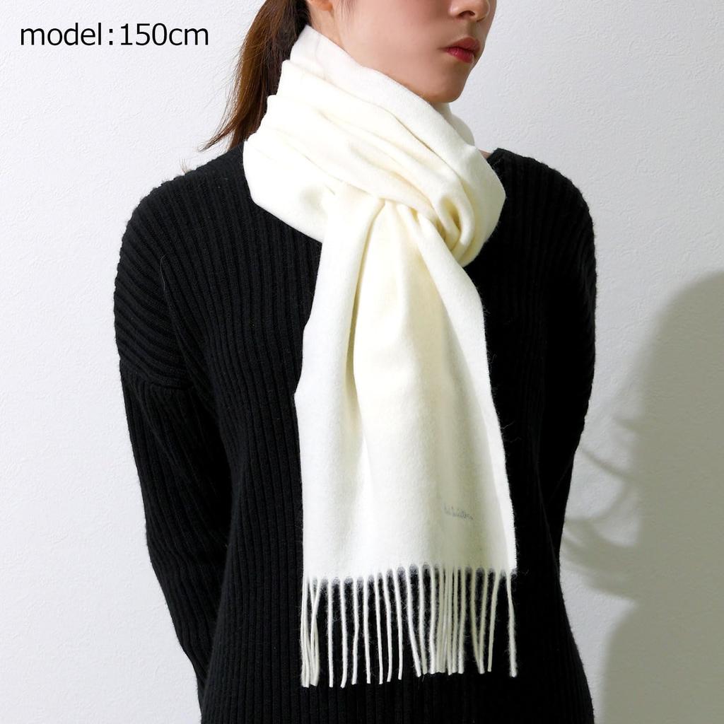 Paul Smith Lambswool Gift 166x26cm No 100% Scarf/Stole, Wrapped/Personalized, Unisex, Embroidered, (White (01), Personalization) [Used]