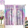 Rainbow Unicorn Bedroom Curtains Purple Pink Dream Universe Starry Sky Kids Living Room Window Treatments Made Of Polyester Treatment