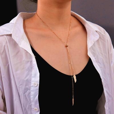 Personalized Sweater Necklace Leaf Adjustable Alloy Women's Necklace