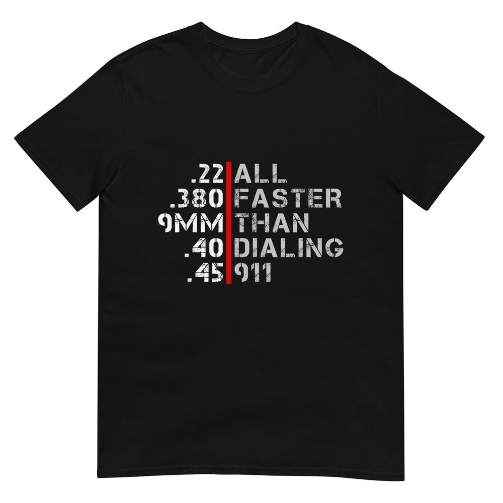 Футболка «За права на оружие» «Быстрее, чем набирать 911» Футболка для любителей оружия 4XL