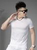 Ozhouzhan round Neck Short sleeve T-shirt Men's Summer Mercerized Cotton Half Sleeve T-shirt 2025 New Solid Casual Top
