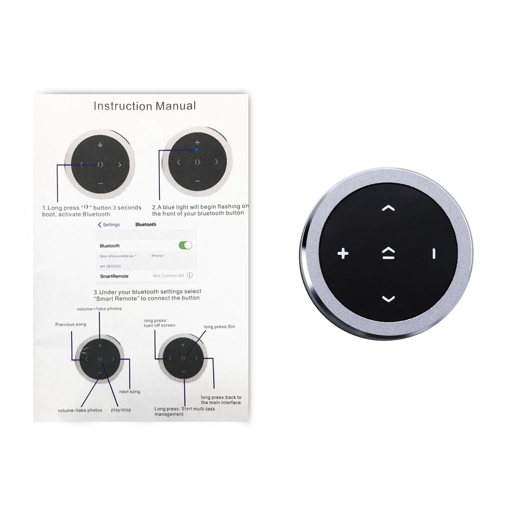 Sada pro bezdrátové dálkové ovládání Bluetooth 4.0 na volantu do auta s tlačítkem pro média pro mobilní telefon a tablet