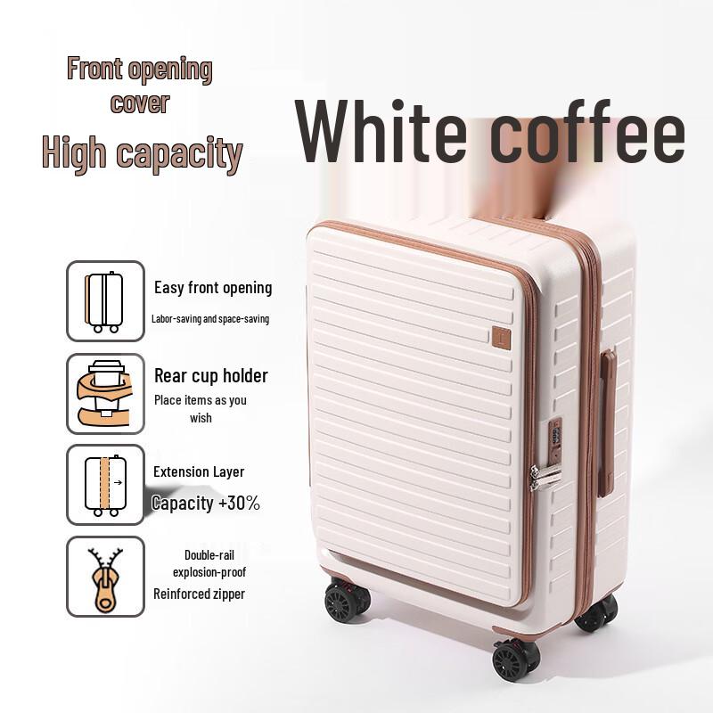 JOURHEY SHI Striped Side-Opening Hardshell Travel Luggage
