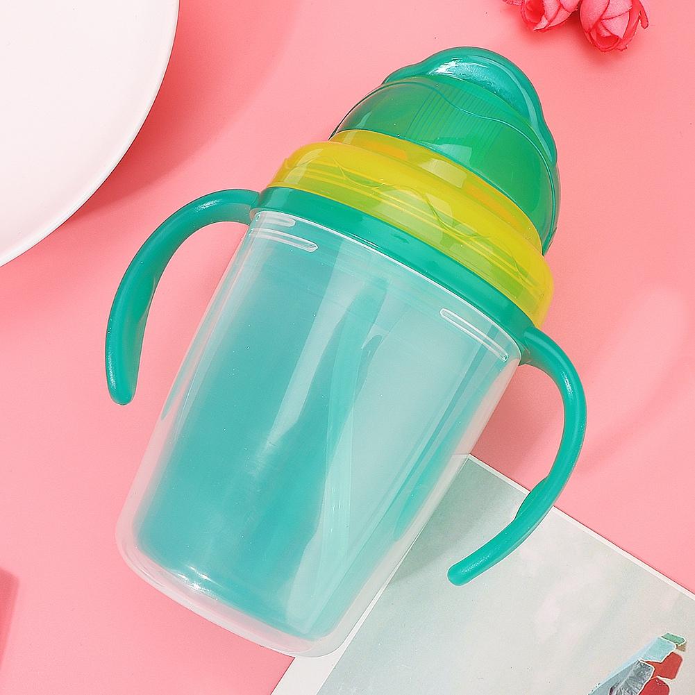 Baby Cup Bottle Straw Water Feeding Portable Handle Training Drinker Accessories (Pink)