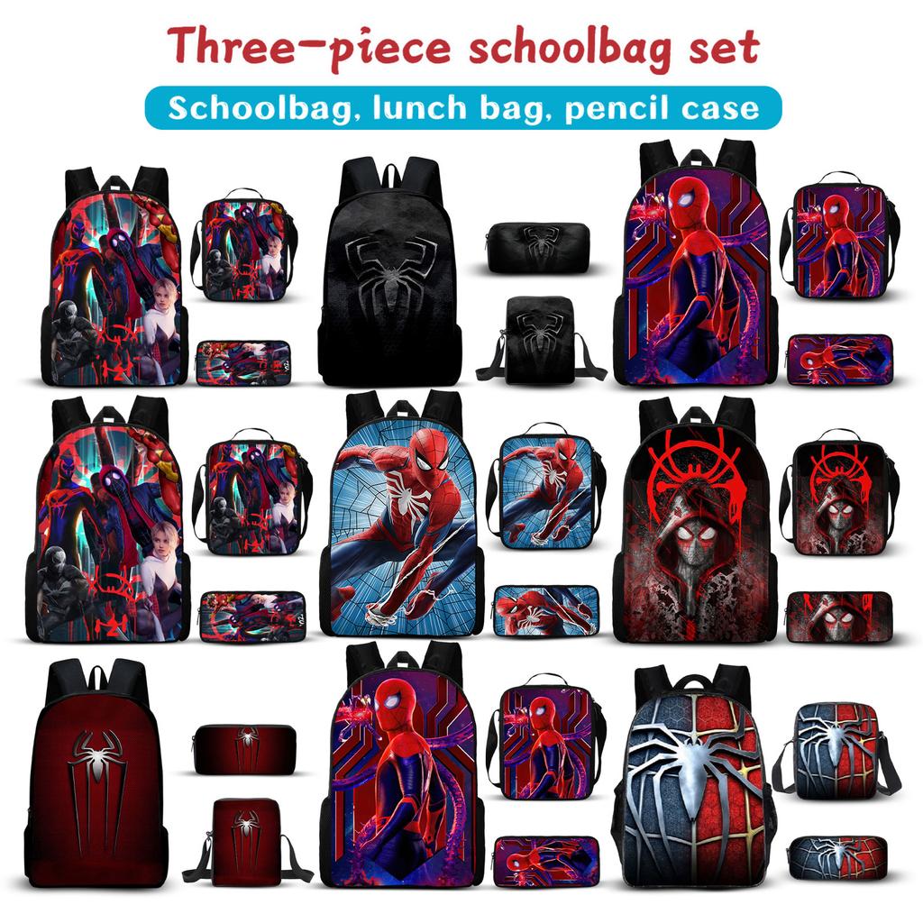 Casual Backpack Large Capacity School Bag with Pencil Case and Lunch Bag Set Suitable for Daily Use Travel and Work
