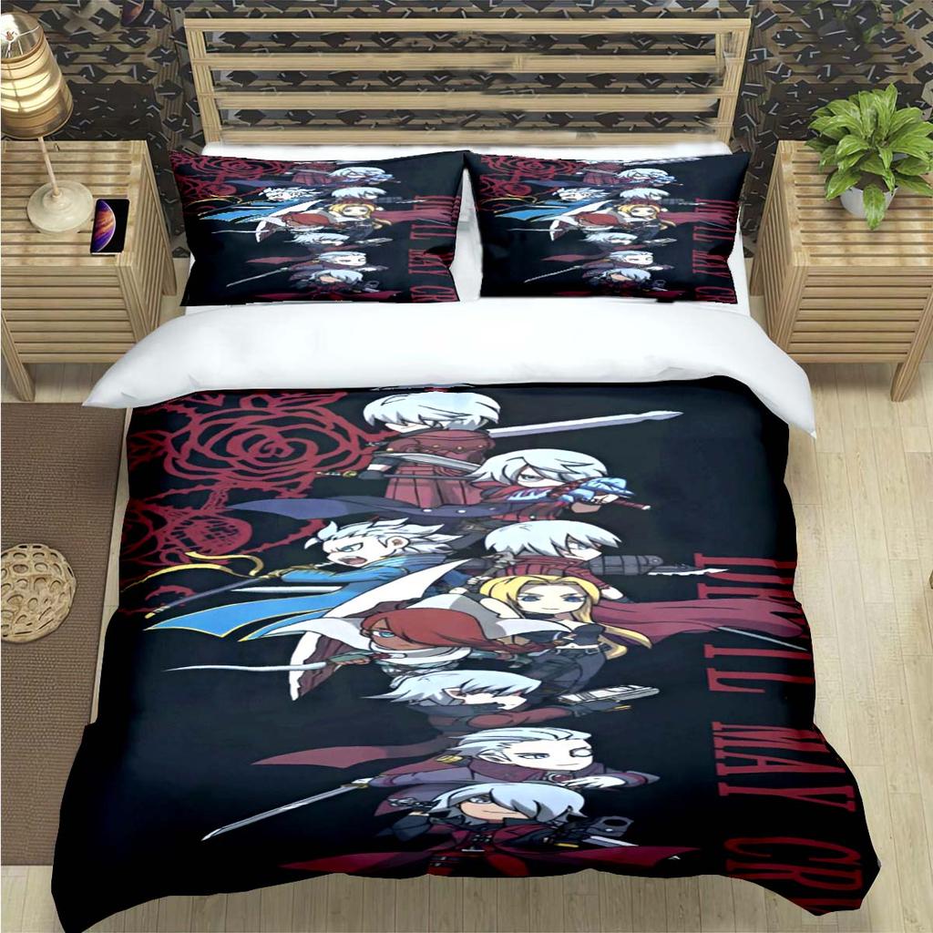 Comforter Fashion D-Devil May Cry Game Print Bedding Sets Exquisite Bed Supplies Set Bed Comforter Set Bedding Set Luxury Gift
