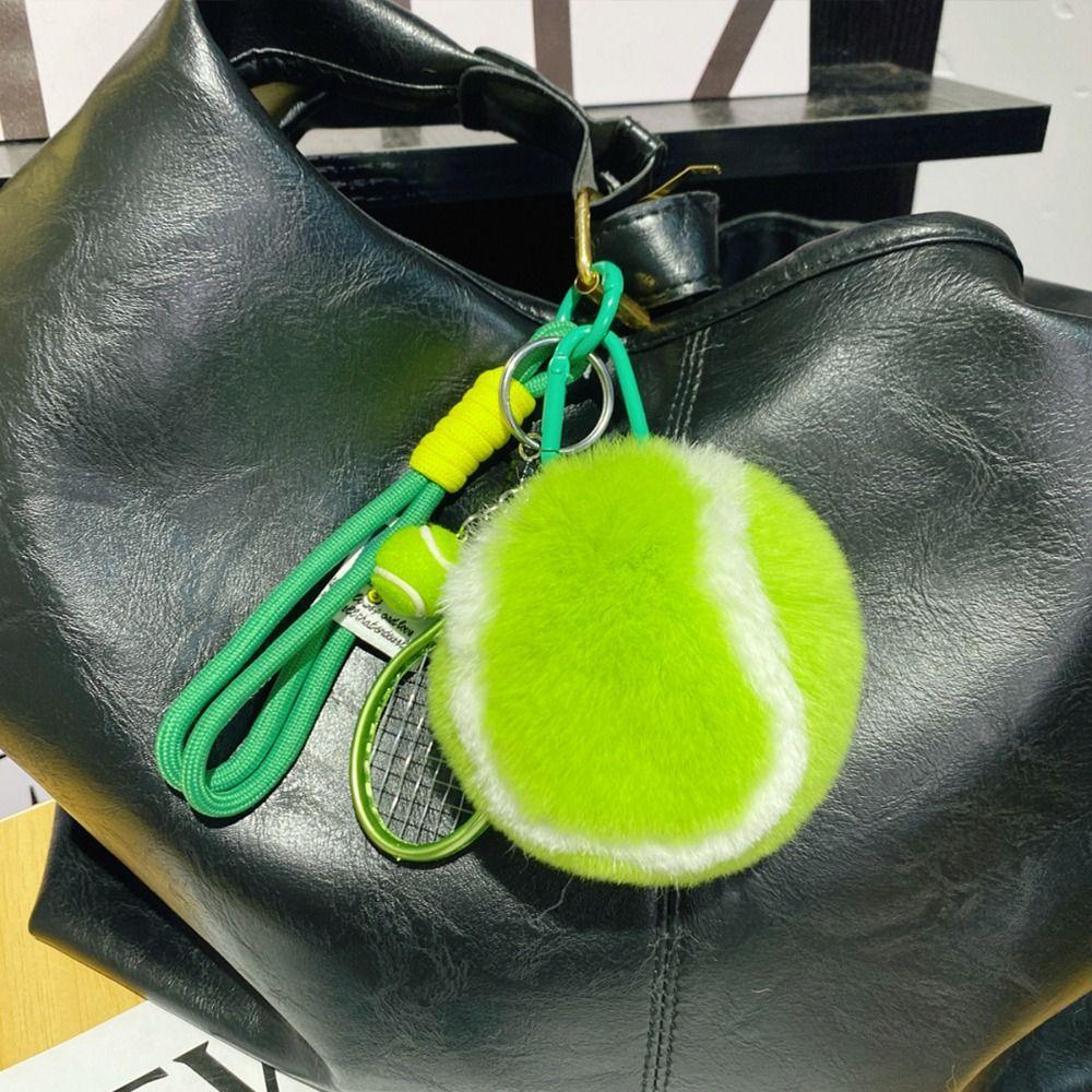 Backpack Hanging Tennis Ball Plush Pendant Plush Plush Tennis Keychain  Creative Gift