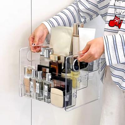 Transparent Desktop Cosmetic Organizer Multifunctional Dressing Table Organizer Shelf Cosmetic Storage Box Multi-layer