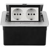 Recessed Pop-up Desktop Power Socket with Network and Euro/French/German Connections.