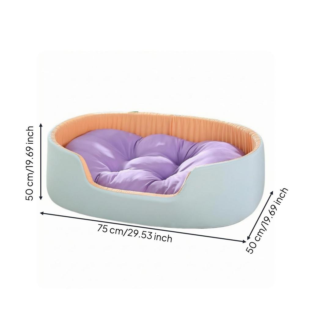 Pet Bed with Removable Pad Soft Semi-Enclosed Nest Calming for Dogs