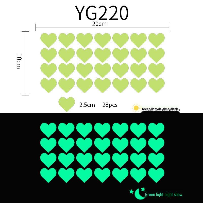 

Creative Heart Fluorescent Wall Stickers for Children s Bedrooms and Living Rooms - Self-Adhesive Decorative Decals