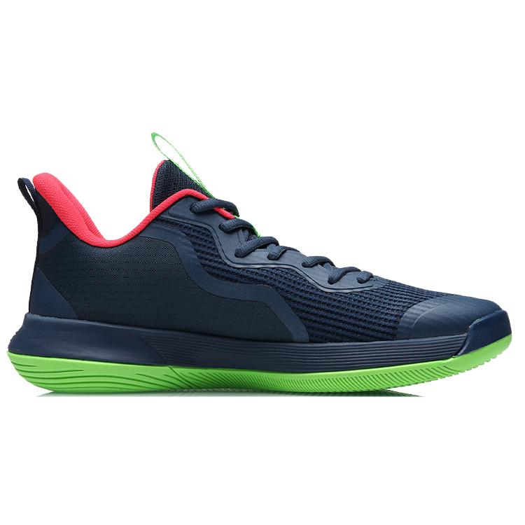 Li Ning Flash Basketball Shoes Men's Low Top Blue/Red/Green ABCR007-2