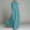 2026 Autumn and Winter New European and American Turtleneck Long-sleeved Knitted Dress Feminine Temperament Slim-fitting Pendulum Long Dress Solid Co