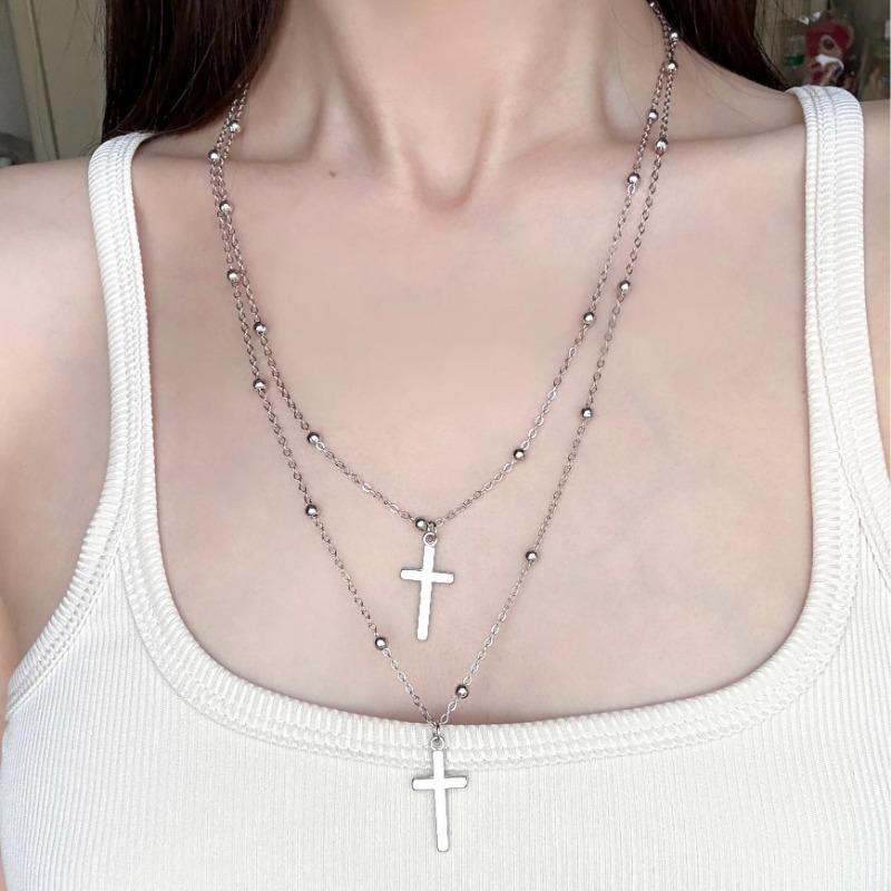 1pc Fashion New Double Layer Star Sweater Chain Long Necklace