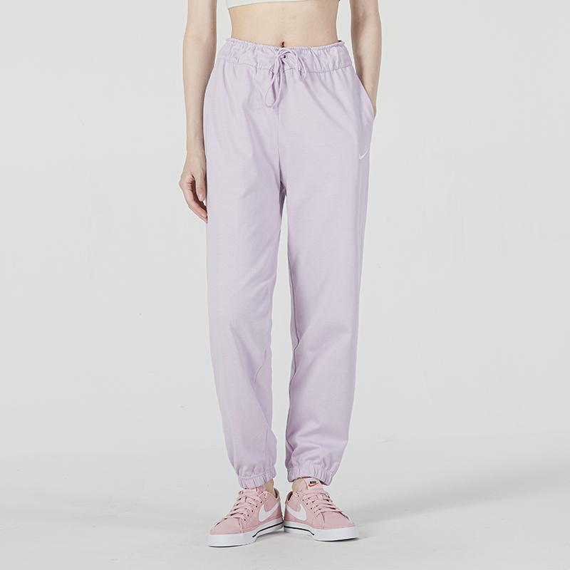 Nike Solid Logo Cuffed Knit Sports Pants Women pants Light-Purple DM6420-530