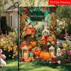 2D Flat - 2D Flat Autumn Thanksgiving Pumpkin Bird Garden Flag - 3-28 X 40 Inch Outdoor Garden Flag, Double-Sided Home Decoration Courtyard Decoration