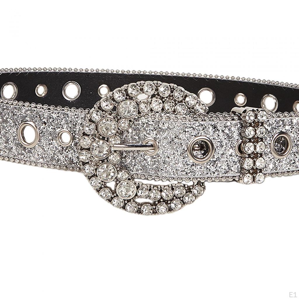 Elegant Rhinestone Waist Belt for Women's Jeans and Dresses with Stylish Pin Buckle