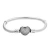 Moments Sparkling Heart And Snake Chain Bracelet Women Bracelet Silver 590727CZ