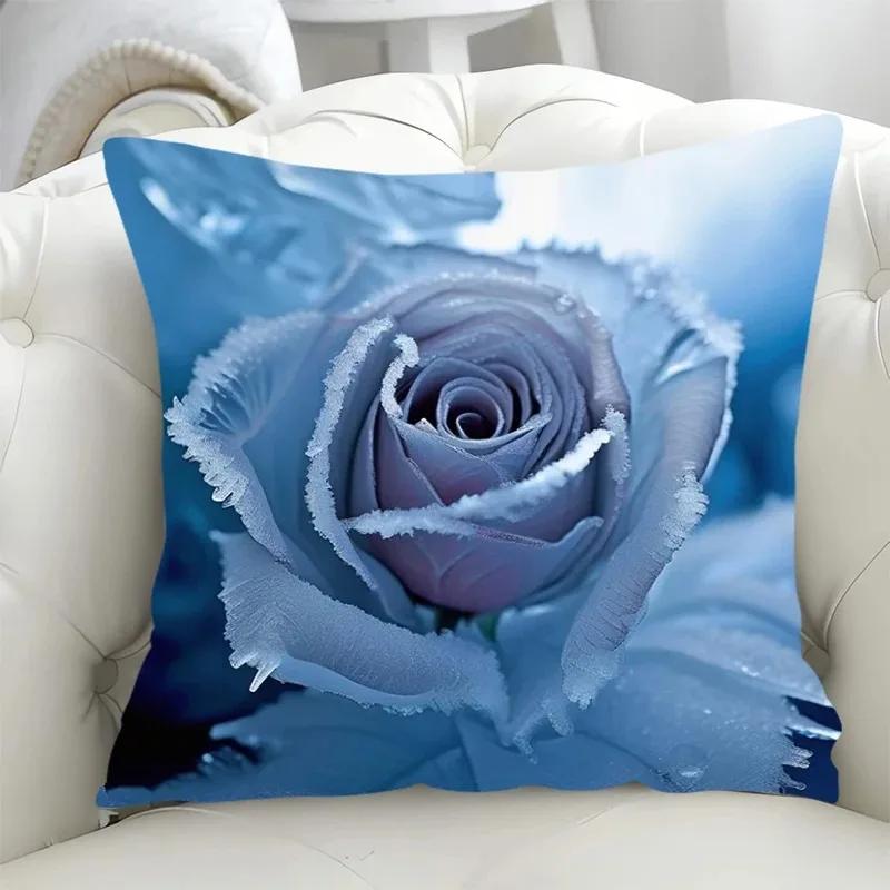 Luxury Home Decor Pillowcase Living Room Sofa Cushion Cover Rose Character Illustration Style Pattern Cushion Cover