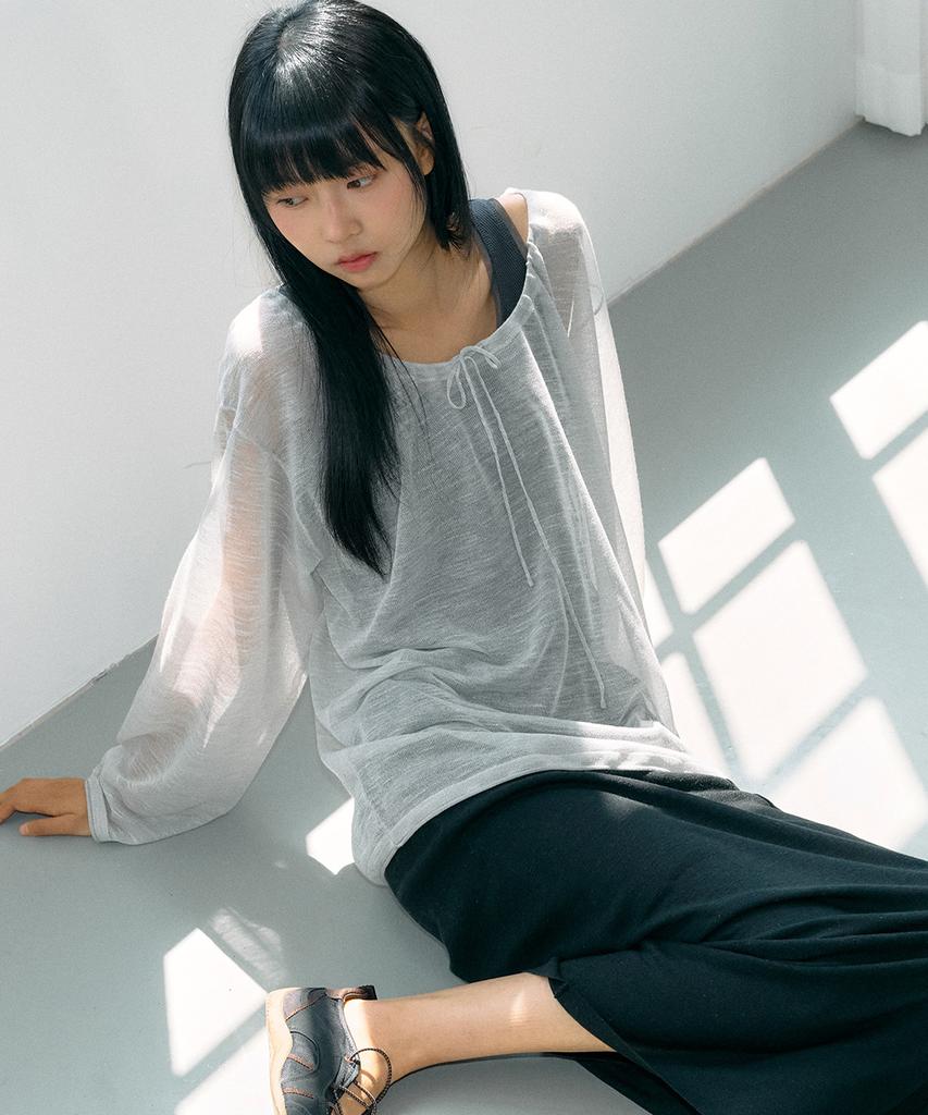 GENERALIDEA Sheer Layered Sleeveless [Charcoal] / Gf2Lts534