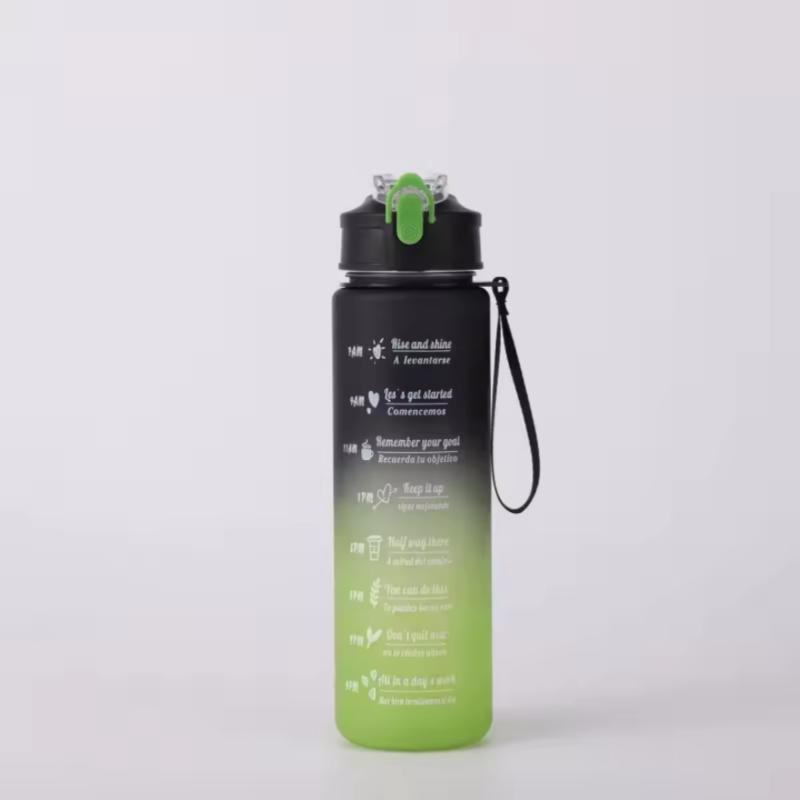 Large Capacity Sports Water Bottle Leak Proof Plastic Drinking Cup With Time Scale Suitable For Travel Fitness Sports