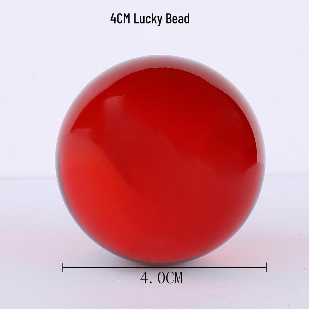 Red Auspicious Bead Crystal Ball Ornament, 3CM 5CM Glass Handheld Bronze Pot Glazed Piece