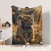 1pc Tiger Butterfly Garden Blanket Warm, Cozy, And Soft, Suitable for Sofas, Beds, Cars, And Office Use.Perfect for Camping And Travel, Making It a Gr
