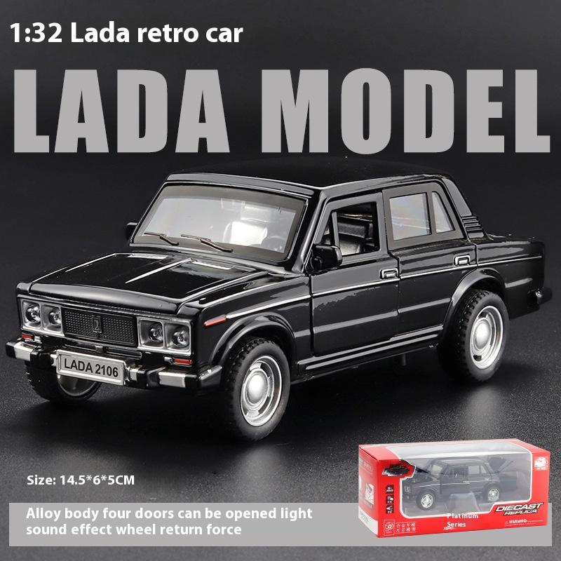 1:32 LADA 2106 Alloy Diecast Model Retro Russian Lada Vehicle Toy Sound & Light Children's Toy Kids Gift Birthday Present Boys