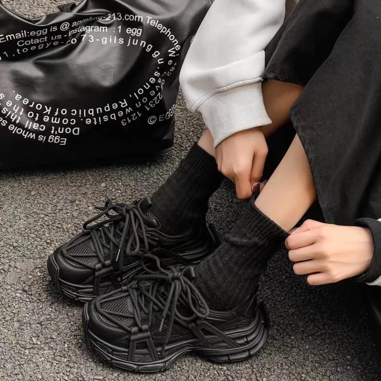 Platform-soled Dad Shoes Women's 2025 Autumn New Mesh Retro Color Matching Versatile Height-enhancing Small Casual Sports Shoes