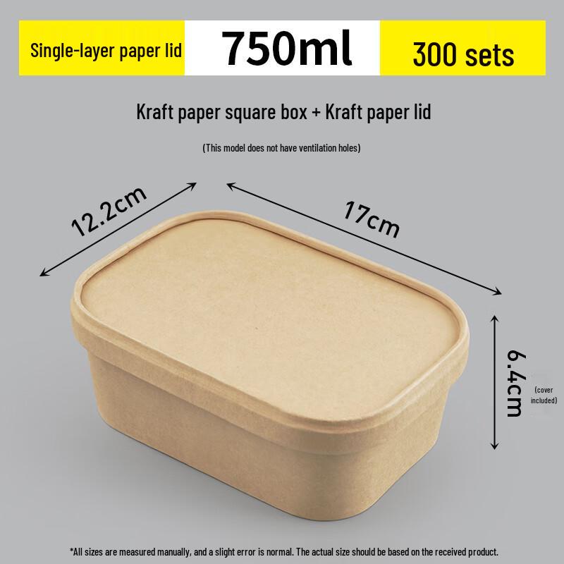 Shixun Kraft Paper Square Salad Bowls with Lids