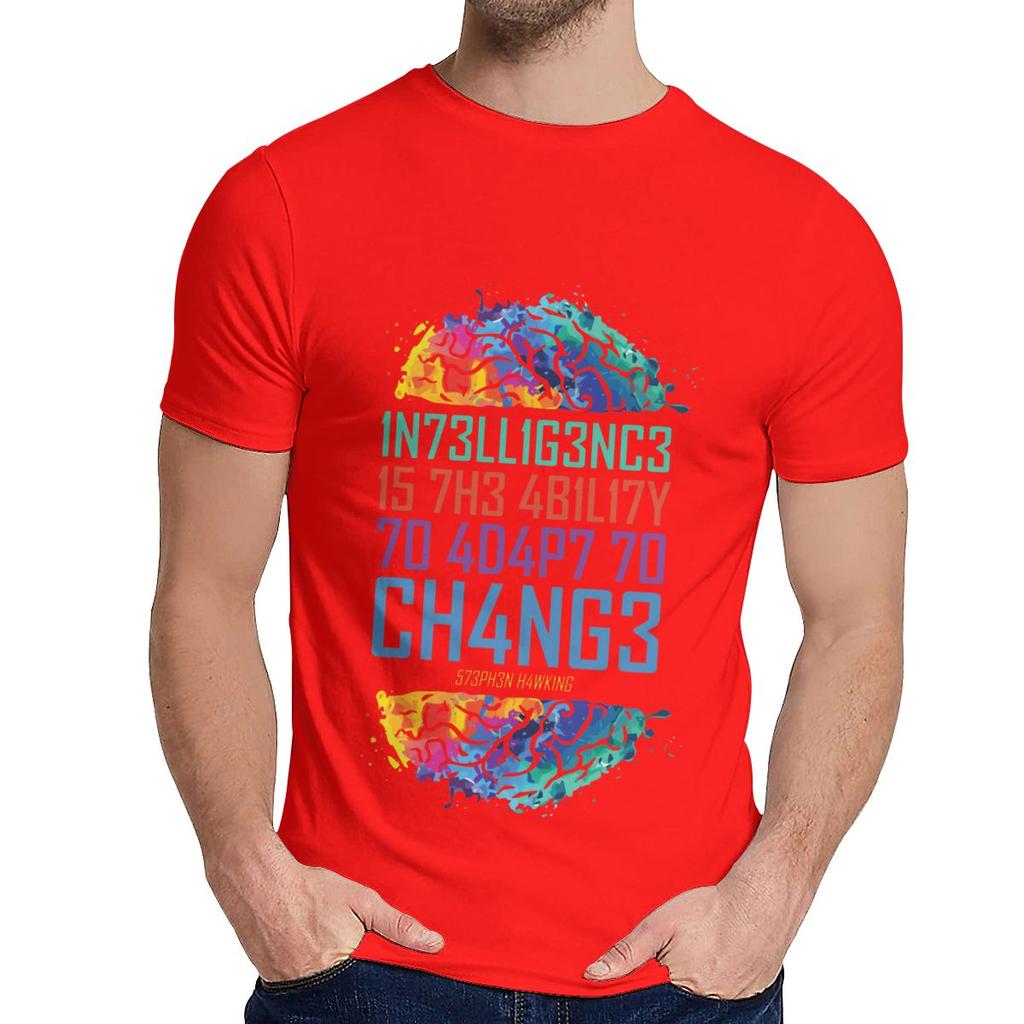 Unisex T Shirt Intelligence Is The Ability To Adapt To Change Great Harajuku Round Collar Cartoon