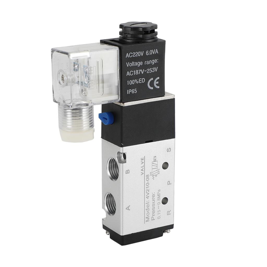 4V210-08 5 Way 2 Position Ac 220V Pneumatic Electric Solenoid Air Valve