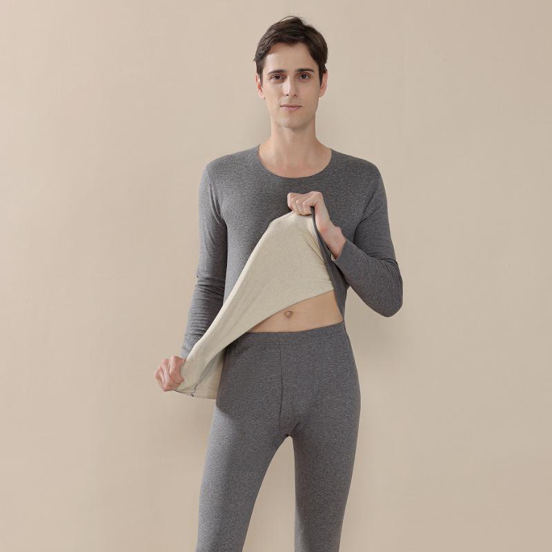 2025 New Autumn/Winter Wool Silk Warm Underwear Set for Couples - Women's and Men's Base Layer Pants