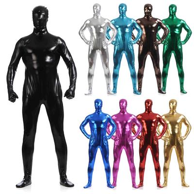 Celoplošný latexový Zentai oblek Jednobarevný lesklý body Halloweenský jevištní kostým