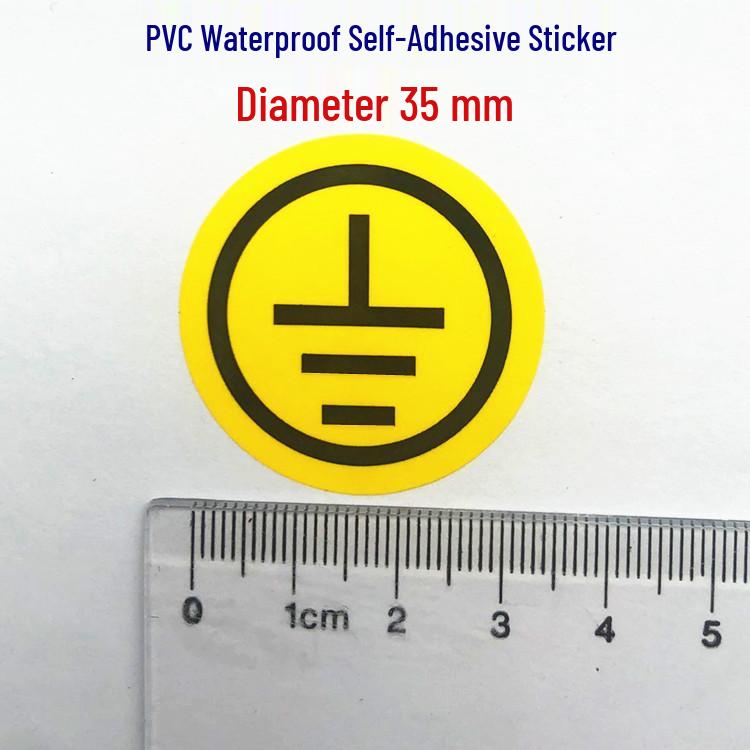 Wodoodporna, odporna na rozdarcie, antystatyczna etykieta uziemiająca z PVC - 1 pionowa, 3 poziome