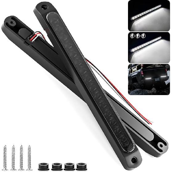 PSEQT 10  LED Trailer Brake Tail Lights Bar Red Stop Turn Tail Identification Lights Assembly Clearance Trailer Lighting Strip w/Smoked Lens Smoked White