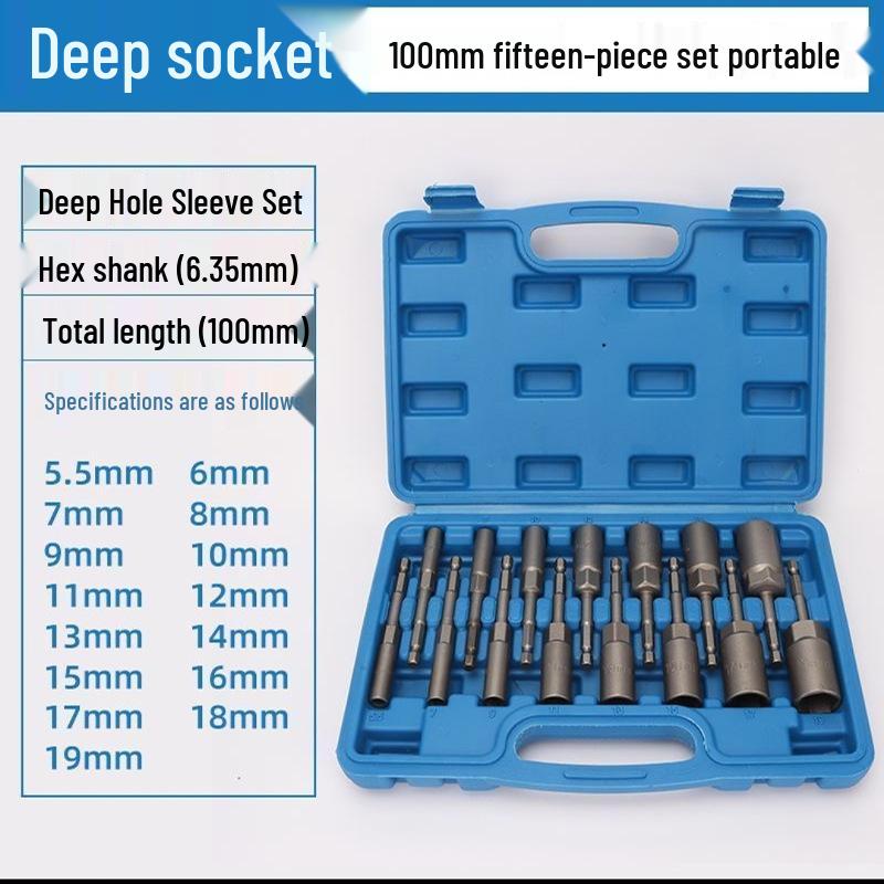 Magnetic Deep Hex Electric Wrench Drill Socket for Self-Tapping Screws
